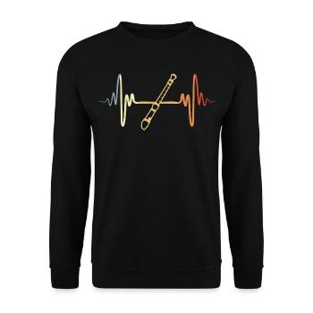 Flûte rétro - Sweat-shirt Unisexe - noir - Devant - Alina (178cm) & Michal (187cm)