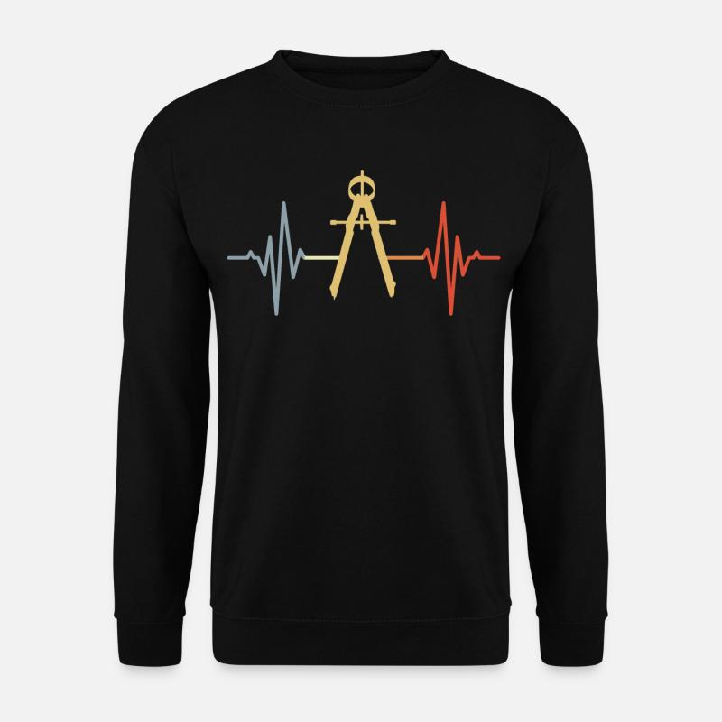Circle ECG Retro Look - Unisex Sweatshirt - black