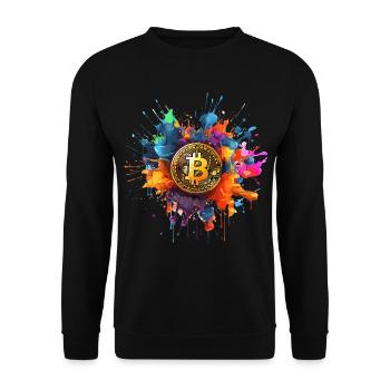 Le bitcoin - Sweat-shirt Unisexe - noir - Devant - Alina (178cm) & Michal (187cm)