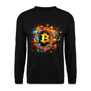 Splash de couleur Bitcoin - Sweat-shirt Unisexe - noir - Devant - Alina (178cm) & Michal (187cm)