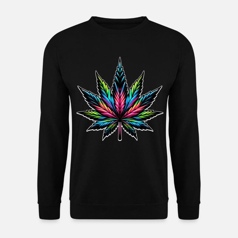 Cannabis Neon psychedelisches Design - Unisex Pullover - Schwarz