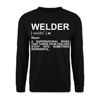 Définition du soudeur - Sweat-shirt Unisexe - noir - Devant - Alina (178cm) & Michal (187cm)