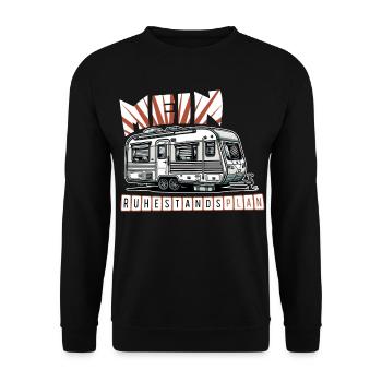 Ruhestand in Stil - Mit Wohnmobil - Unisex Pullover - Schwarz - Vorne - Alina (178cm) & Michal (187cm)
