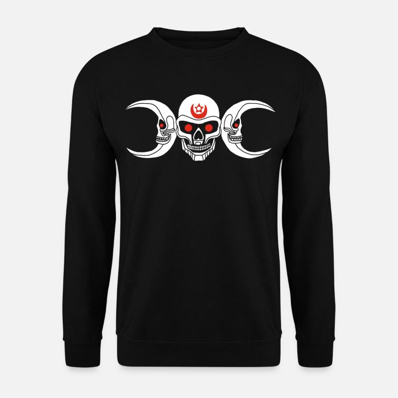 White Whimsical Skull - Unisex Sweatshirt - black