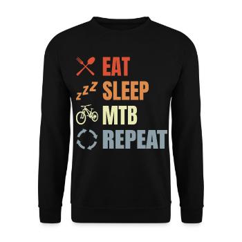 Eat Sleep Mountain Bike Repeat - Unisex Sweatshirt - black - Front - Alina (178cm) & Michal (187cm)