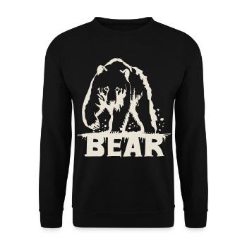 Bären-Pawing [Weiß] - Unisex Pullover - Schwarz - Vorne - Alina (178cm) & Michal (187cm)