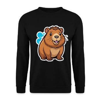 Capybara - Unisex Sweatshirt - black - Front - Alina (178cm) & Michal (187cm)
