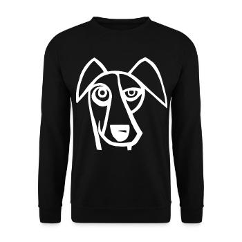Funny White Dog - Unisex Sweatshirt - black - Front - Alina (178cm) & Michal (187cm)