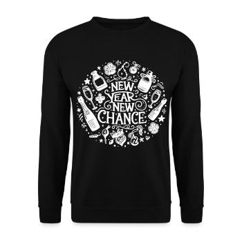 New Year New Chance New Year's Eve Luck W - Unisex Sweatshirt - black - Front - Alina (178cm) & Michal (187cm)