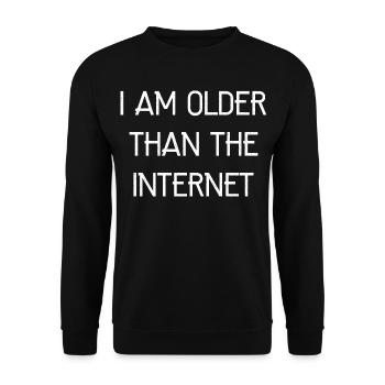 Ich bin älter als das Internet-Funny-Shirt - Unisex Pullover - Schwarz - Vorne - Alina (178cm) & Michal (187cm)