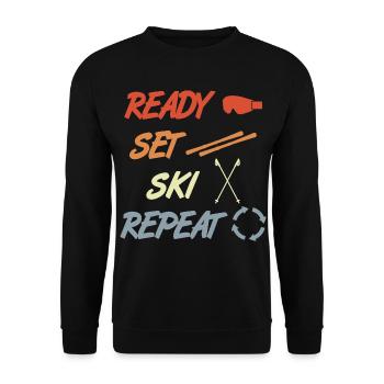 Prêt à l’emploi Répétition de ski - Sweat-shirt Unisexe - noir - Devant - Alina (178cm) & Michal (187cm)