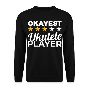 Okayest Ukulele Player - Unisex Pullover - Schwarz - Vorne - Alina (178cm) & Michal (187cm)