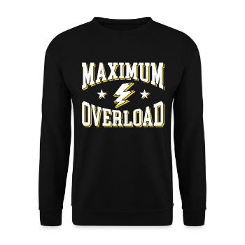Maximale Überladung Kräftiger Retro-Druck - Unisex Pullover - Schwarz - Vorne - Alina (178cm) & Michal (187cm)
