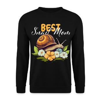 Best Snail Mom – For Snail Lovers - Unisex Sweatshirt - black - Front - Alina (178cm) & Michal (187cm)