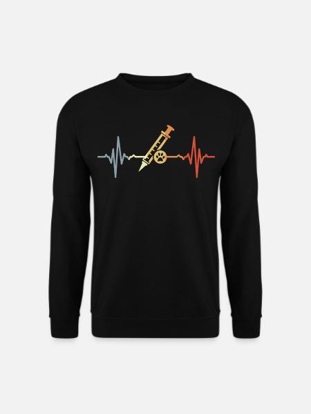 Tiermedizin Spritze EKG - Unisex Pullover - Schwarz