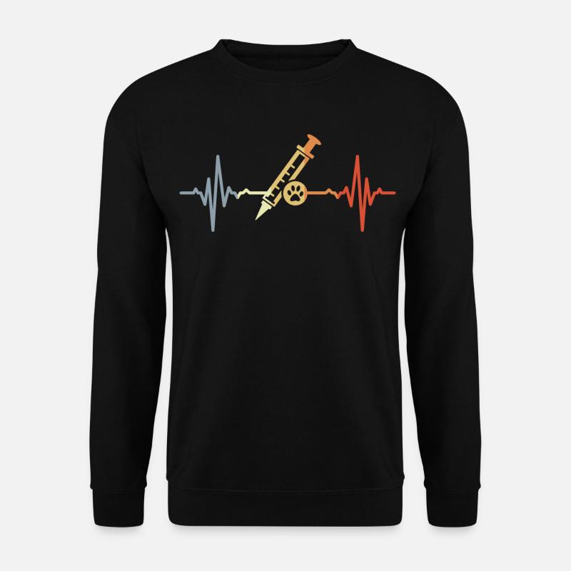 Tiermedizin Spritze EKG - Unisex Pullover - Schwarz