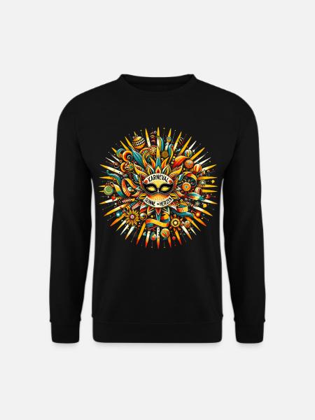 Karneval Sonne im Herzen - Unisex Pullover - Schwarz