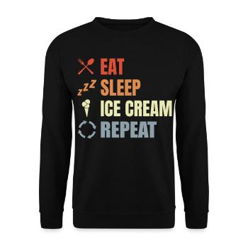 Répétition de la crème glacée Eat Sleep - Sweat-shirt Unisexe - noir - Devant - Alina (178cm) & Michal (187cm)