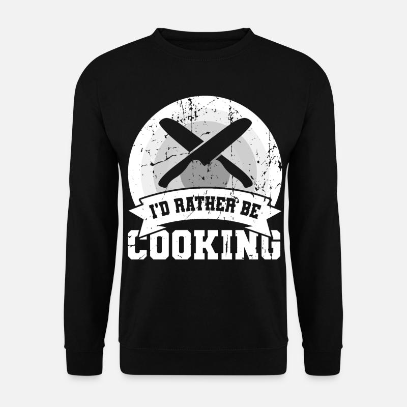I'd rather cook - Unisex Sweatshirt - black
