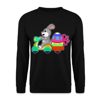 Bunny Easter Delivery Service - Unisex Sweatshirt - black - Front - Alina (178cm) & Michal (187cm)