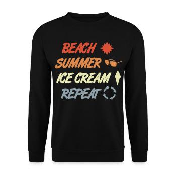 Vintage Eiscreme Spruch - Unisex Pullover - Schwarz - Vorne - Alina (178cm) & Michal (187cm)