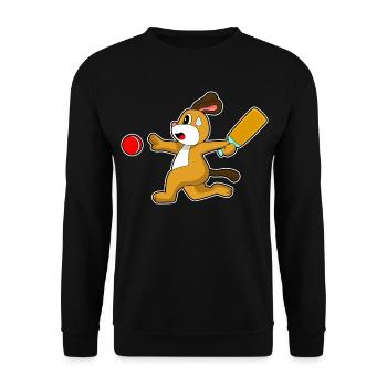 Hund Cricket Cricketschläger - Unisex Pullover - Schwarz - Vorne - Alina (178cm) & Michal (187cm)
