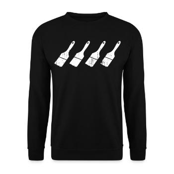 Painter's Brush Sketch - Unisex Sweatshirt - black - Front - Alina (178cm) & Michal (187cm)
