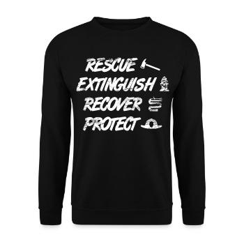 Dicton de pompier - Sweat-shirt Unisexe - noir - Devant - Alina (178cm) & Michal (187cm)