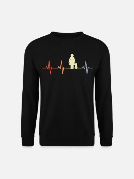 Katzen Mama Herzschlag - Unisex Pullover - Schwarz