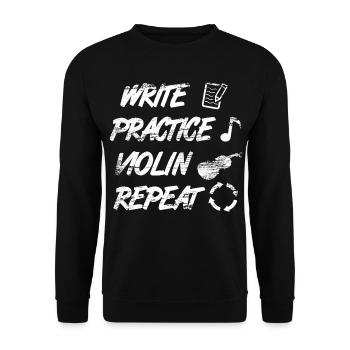 Pratique de l’écriture, répétition du violon - Sweat-shirt Unisexe - noir - Devant - Alina (178cm) & Michal (187cm)