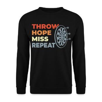 Throw Hope Miss Repeat - Unisex Pullover - Schwarz - Vorne - Alina (178cm) & Michal (187cm)