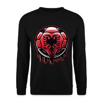 Albanien EM 2024: Stolzes Fußball-Design für Fans - Unisex Pullover - Schwarz - Vorne - Alina (178cm) & Michal (187cm)