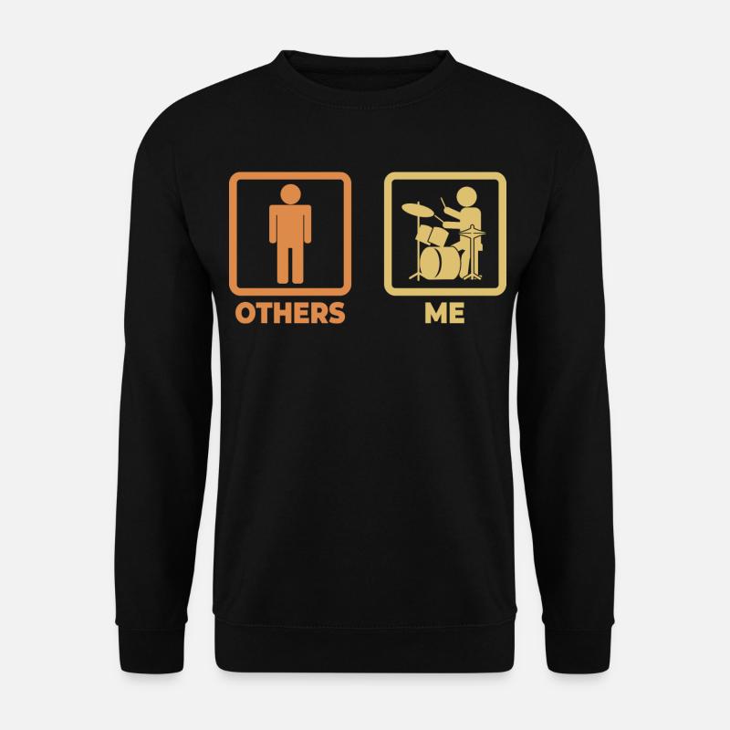Drummer Strichmännchen - Unisex Pullover - Schwarz