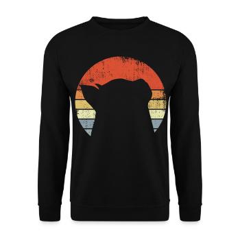 Cat Sketch Vintage Look - Unisex Sweatshirt - black - Front - Alina (178cm) & Michal (187cm)