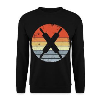 Rolling pin - Unisex Sweatshirt - black - Front - Alina (178cm) & Michal (187cm)