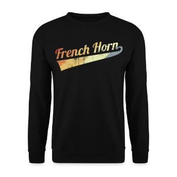 Vintage Waldhorn - Unisex Pullover - Schwarz - Vorne - Alina (178cm) & Michal (187cm)