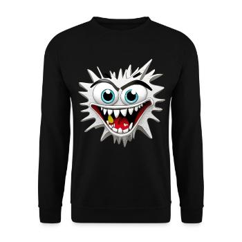 Tête de Monstre Effrayant et Délirant - Sweat-shirt Unisexe - noir - Devant - Alina (178cm) & Michal (187cm)
