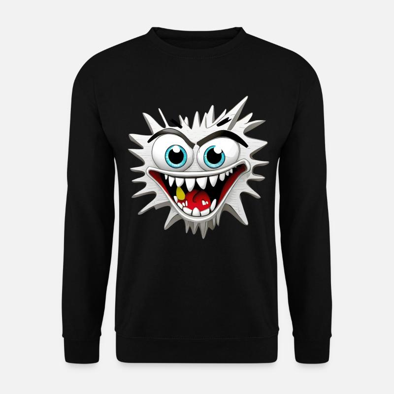 Furchteinflößender und wahnhafter Monsterkopf - Unisex Pullover - Schwarz