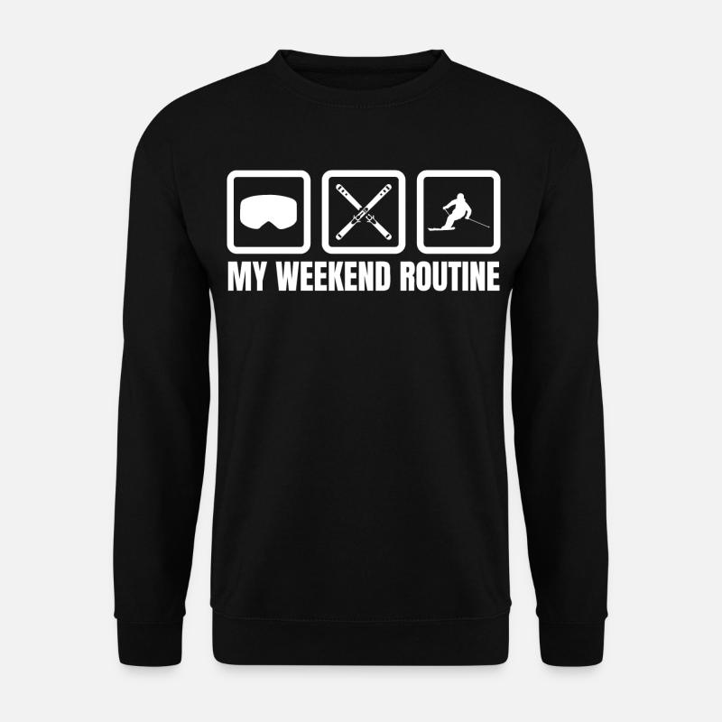 Meine Wochenendroutine - Unisex Pullover - Schwarz