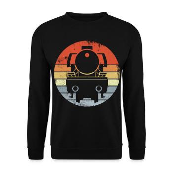 Locomotive d’époque - Sweat-shirt Unisexe - noir - Devant - Alina (178cm) & Michal (187cm)