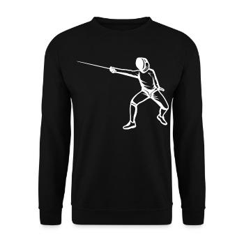 Fechter Skizze - Unisex Pullover - Schwarz - Vorne - Alina (178cm) & Michal (187cm)