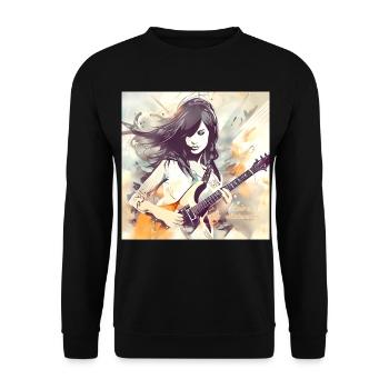 Girl Who Loves Music 2 - Unisex Sweatshirt - black - Front - Alina (178cm) & Michal (187cm)