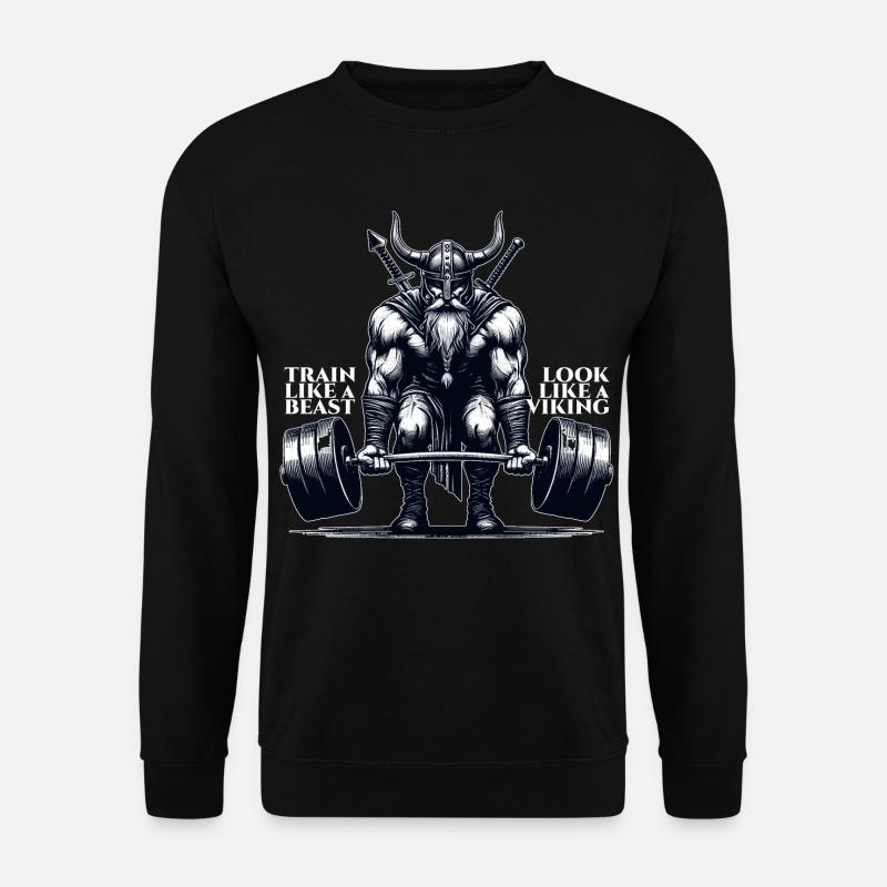 Wikinger Kreuzheben Geschenk - Unisex Pullover - Schwarz