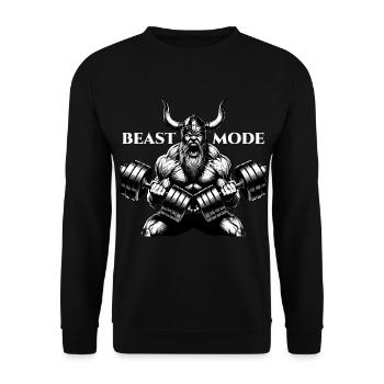 Wikinger Hanteln Training Bizeps Biest Modus Gesch - Unisex Pullover - Schwarz - Vorne - Alina (178cm) & Michal (187cm)