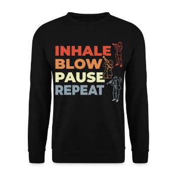 Trompeter Spruch - Unisex Pullover - Schwarz - Vorne - Alina (178cm) & Michal (187cm)