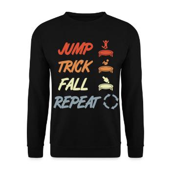 Trampolin Techniken - Unisex Pullover - Schwarz - Vorne - Alina (178cm) & Michal (187cm)