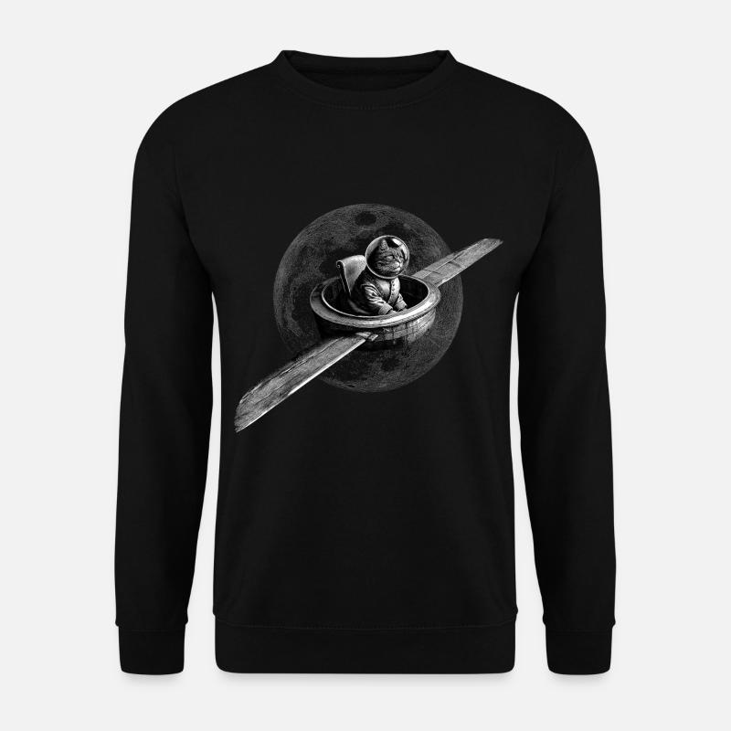 True Moon Love – Fliegende Katze - Unisex Pullover - Schwarz