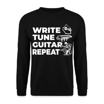 Write Tune Guitar Repeat - Unisex Sweatshirt - black - Front - Alina (178cm) & Michal (187cm)
