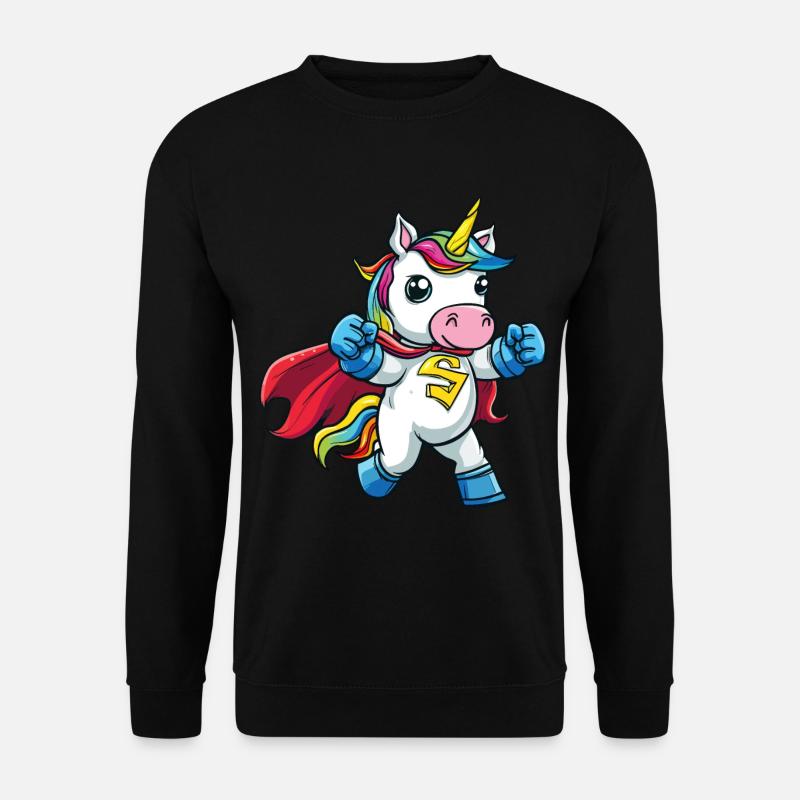 Einhorn Superheld Superkräfte Übernatürlich Comic - Unisex Pullover - Schwarz