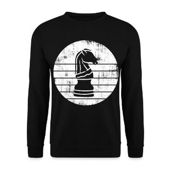 Chess Knight Sketch - Unisex Sweatshirt - black - Front - Alina (178cm) & Michal (187cm)